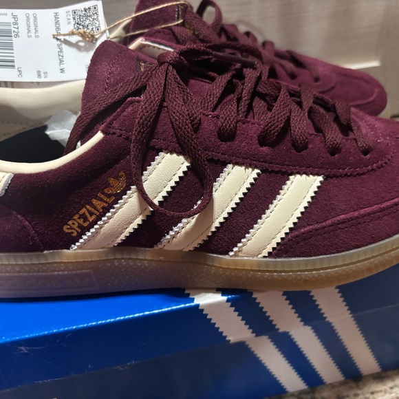 Adidas Spezial Maroon and Cream Sneakers - Picture 2 of 6